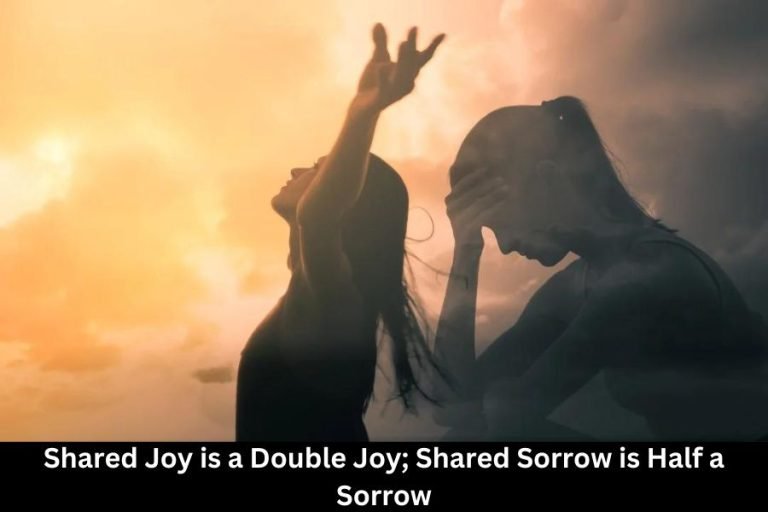 shared joy is a double joy; shared sorrow is tymoff