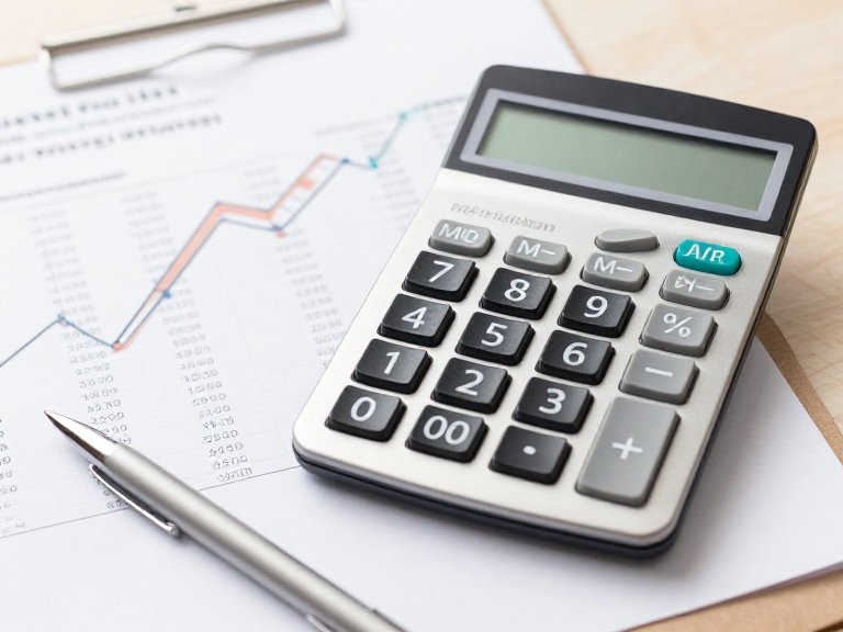 Profit margin calculator showing revenue minus costs divided by revenue equals profit margin percentage